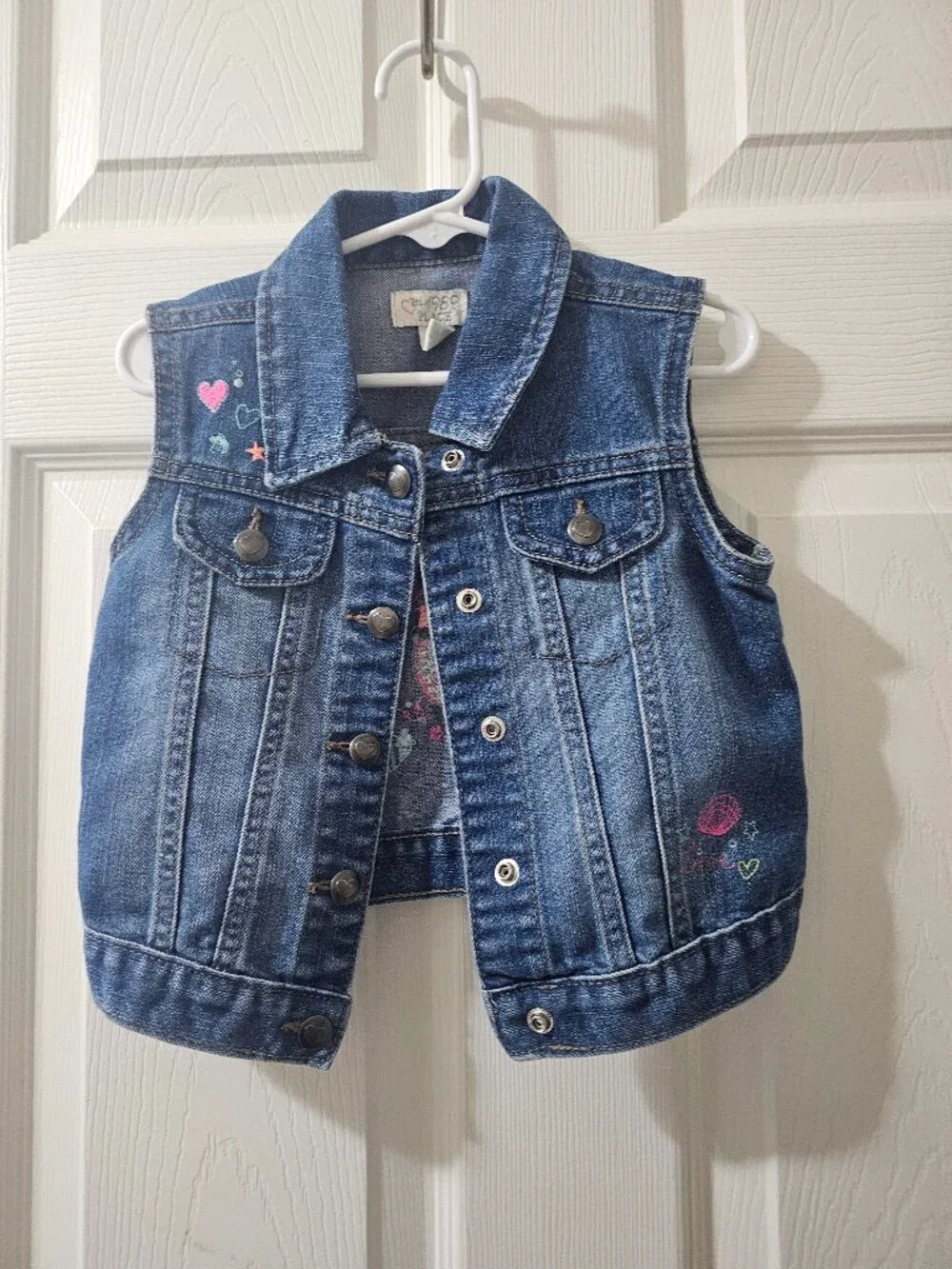 Children’s Place Embroidered Mermaid Themed Denim Vest Size 3T